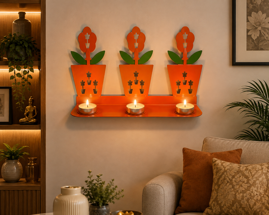 Hanging Iron Stand Three diyas