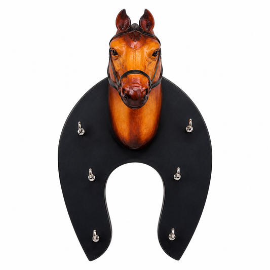 Leather Horse Face Key Stand