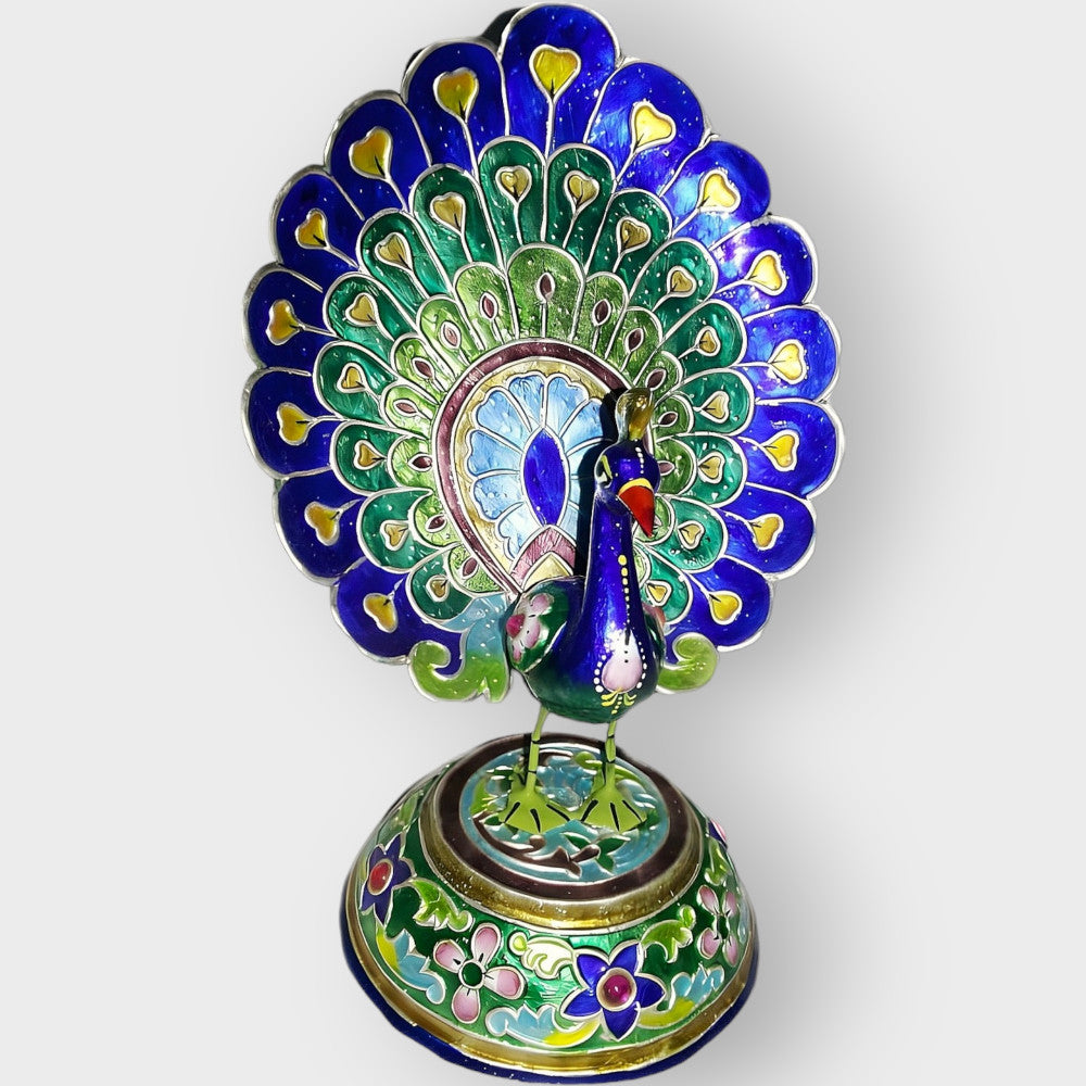 Dancing Peacock Banaras Gulabi Meenakari Art