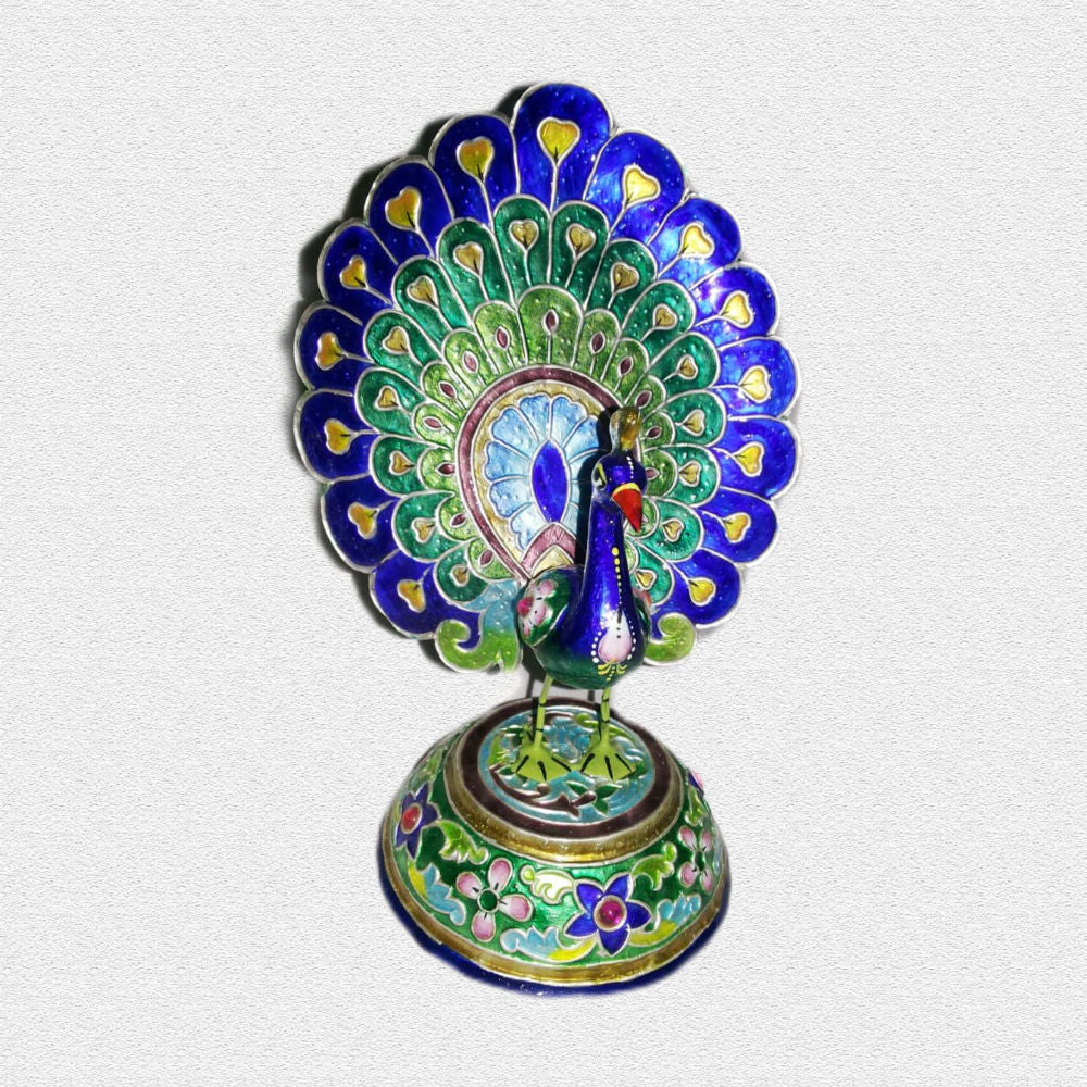 Dancing Peacock Banaras Gulabi Meenakari Art