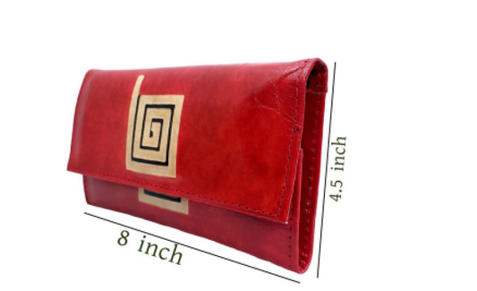 Dark Brown Leather Hand purse With Card Holder