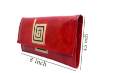 Dark Brown Leather Hand purse With Card Holder
