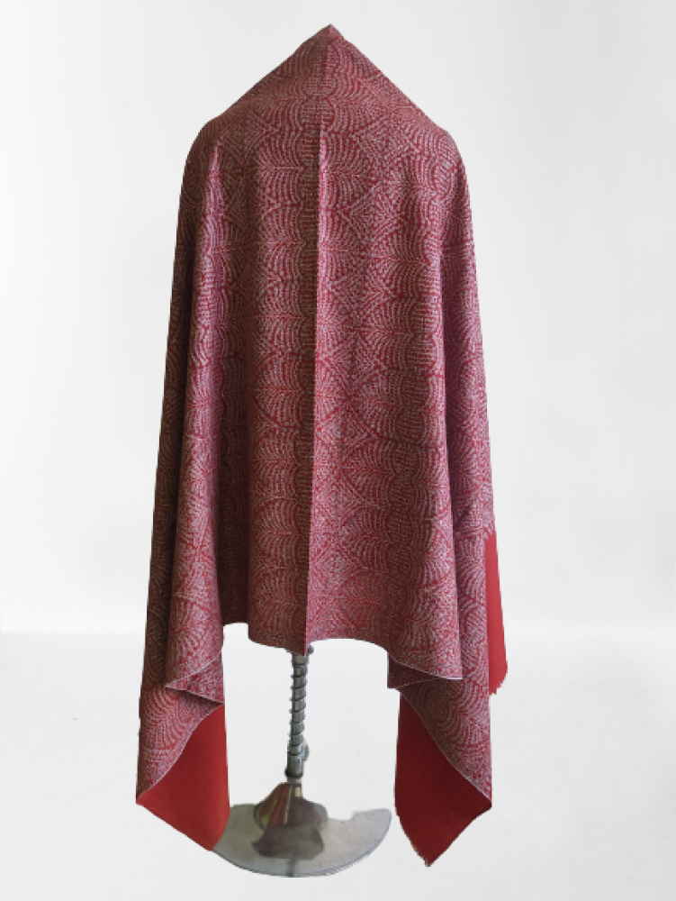 Dark Pink Tree Design Kani Shawl