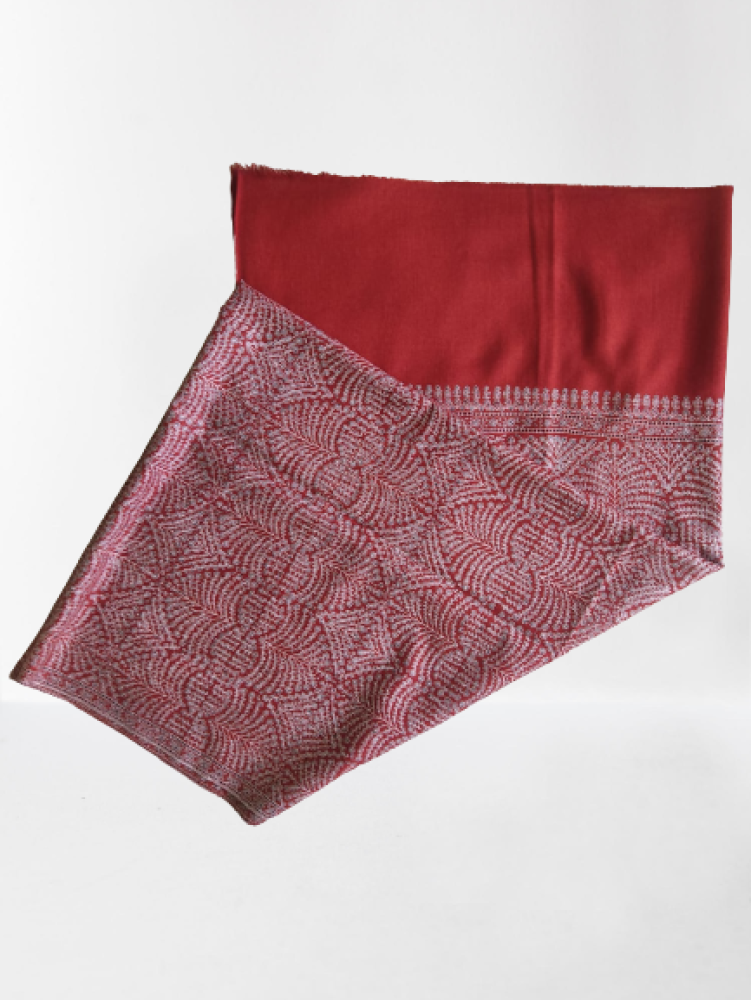 Dark Pink Tree Design Kani Shawl