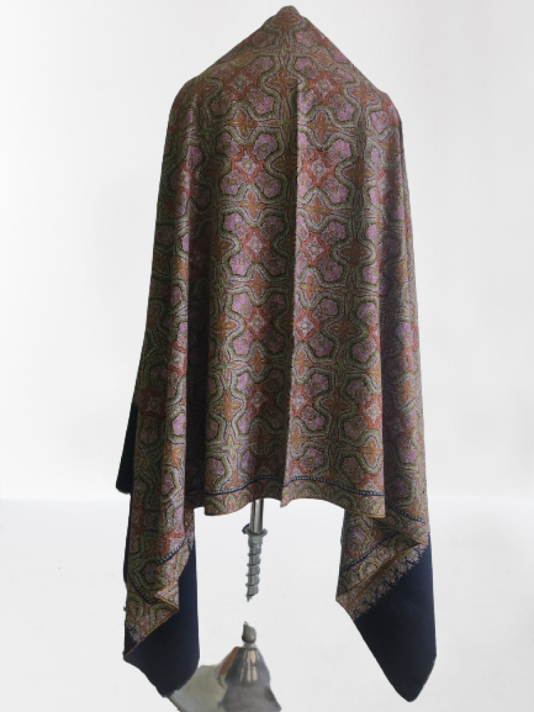 Dashing Black Floral Prints Kani Shawl