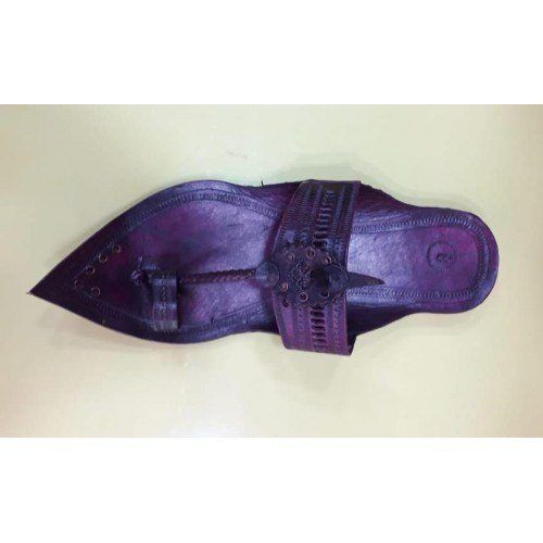 Handicraft Trendy Look Kolhapuri Chappals Design In Dark Purple Colour For Women