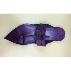 Handicraft Trendy Look Kolhapuri Chappals Design In Dark Purple Colour For Women