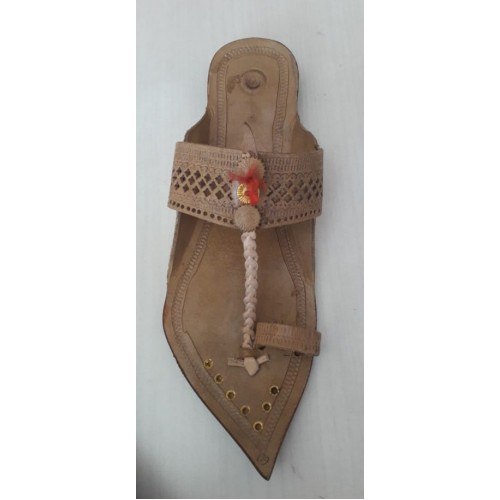 Handicraft Trendy Look Kolhapuri Chappals Design In Sandy Brown Colour For Women