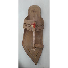 Handicraft Trendy Look Kolhapuri Chappals Design In Sandy Brown Colour For Women