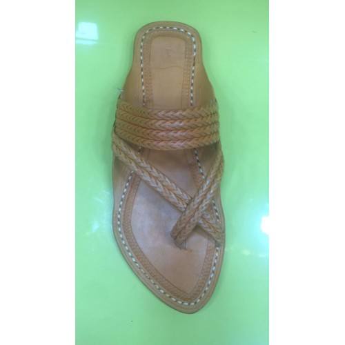 Elegant Handicraft Trendy Look Kolhapuri Chappals Design In Dark Brown Colour For Women