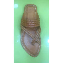 Elegant Handicraft Trendy Look Kolhapuri Chappals Design In Dark Brown Colour For Women