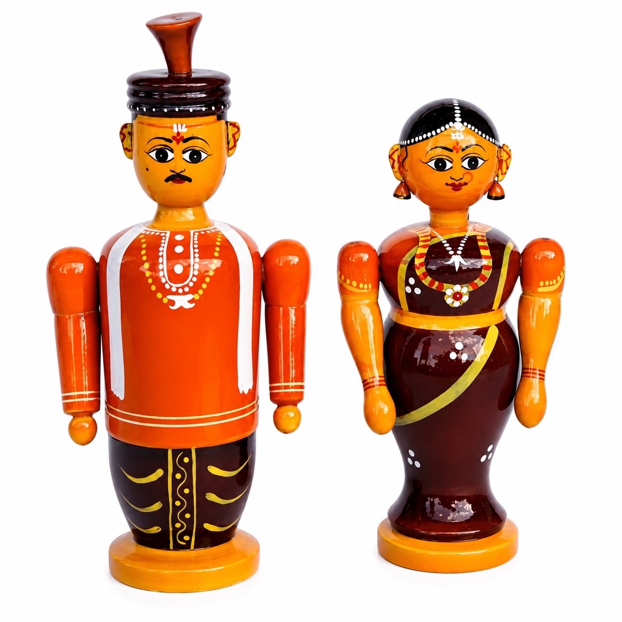 Handmade Etikoppaka Wooden Toy Of Beautiful Couple Marriage Small Pair