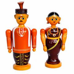 Handmade Etikoppaka Wooden Toy Of Beautiful Couple Marriage Small Pair