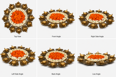 New Lotus Diya Urli (Golden/Multi) set of 3
