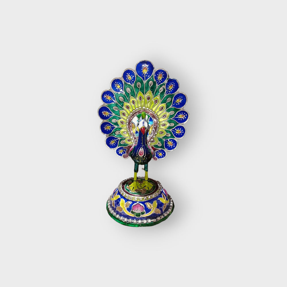 Designer Peacock Dancing Meenakari Art