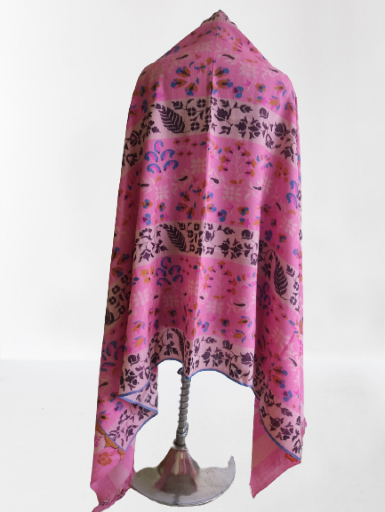 Designer Pink & Purple Kani Shawl