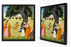 Krishna On Jhula Kangra Painting(10x14 inch)