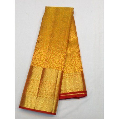 Handwoven Mulberry Silk Dharmavaram Handloom Pattu Sarees In Cream Colour With Ornate Border