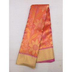 Beautiful Rust Brown Designer Dharmavaram Handloom Pattu Sarees with Ornate Golden Border