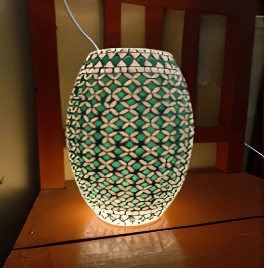 DHOLAK SHAPE TABLE LAMP Green