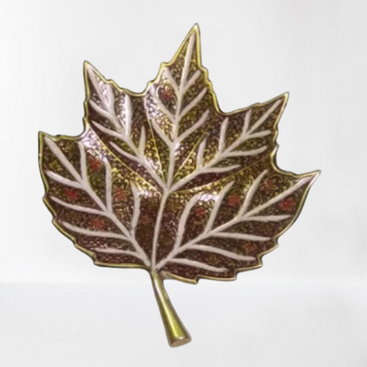 Dish Plate Meena Maroon Colour Leaf Shape (7 Inch)