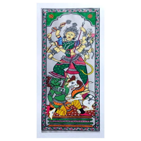 Durga Devi Killing Mahishasur Odisha Pattachitra