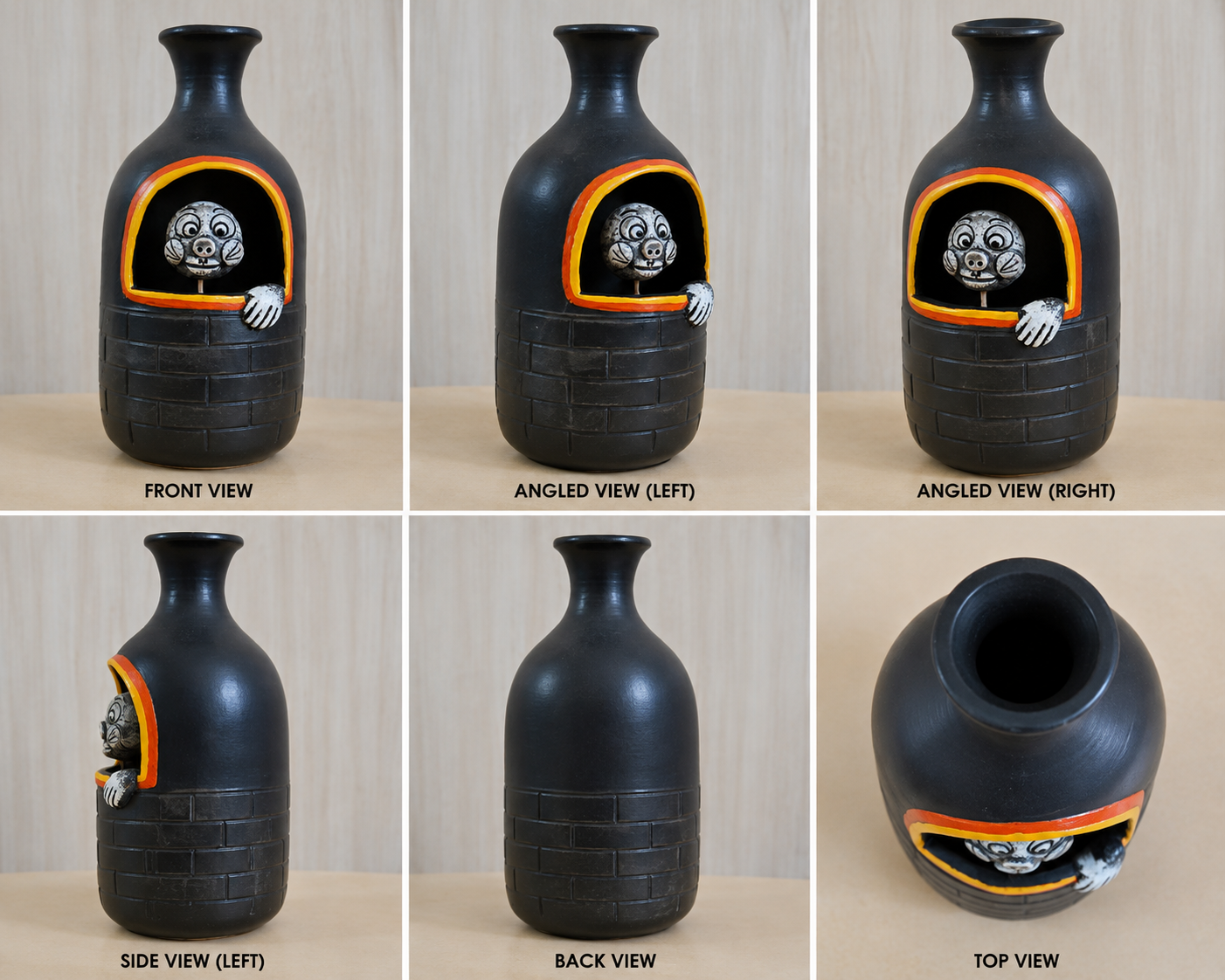Handmade Eco-friendly Beautiful Black Pottery of Nizamabad Flower Pot
