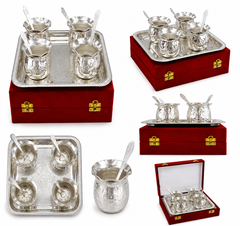 Fancy Silver Brass Set Of 4 Bowls