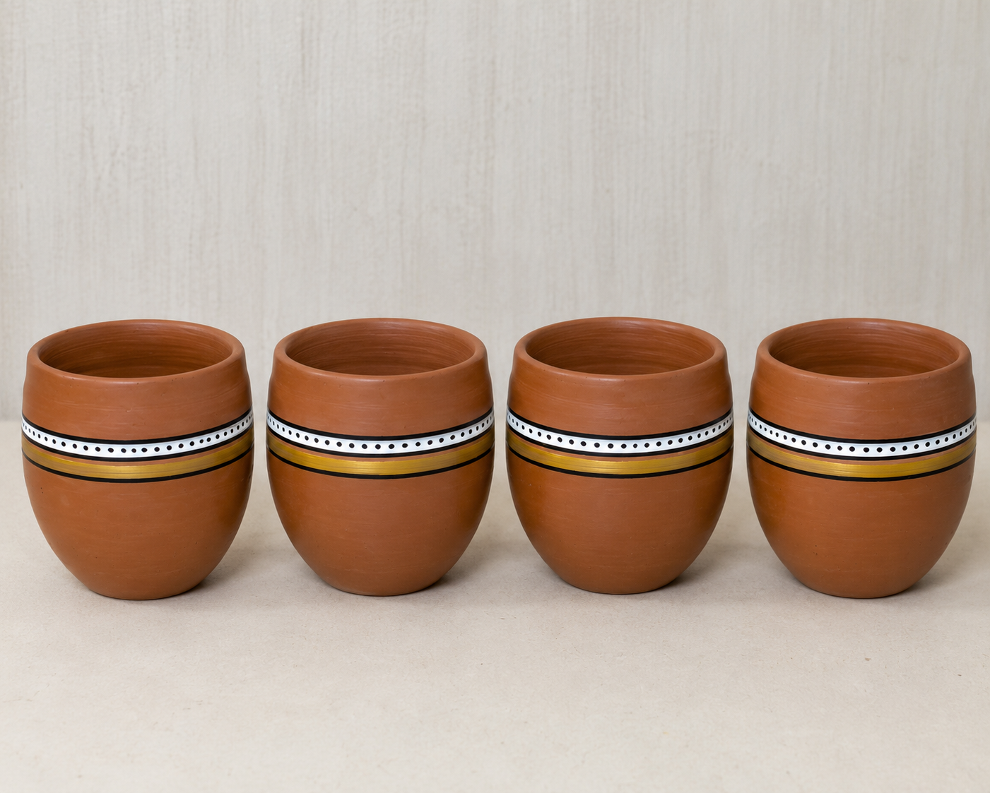 Handmade Eco-friendly Beautiful Black Pottery of Nizamabad Coffee Mug set of 4