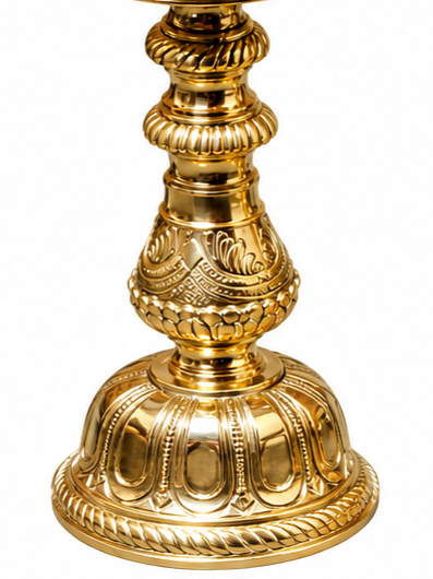 Nachiarkoil Brass lamp - 16 Inches  One Mugam With Sangusakaram- 4.5kgs -Set of 2