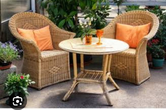 Eco Friendly Karimganj Cane and Bamboo Hand Crafted Malaysia single 2 chair & 1 table