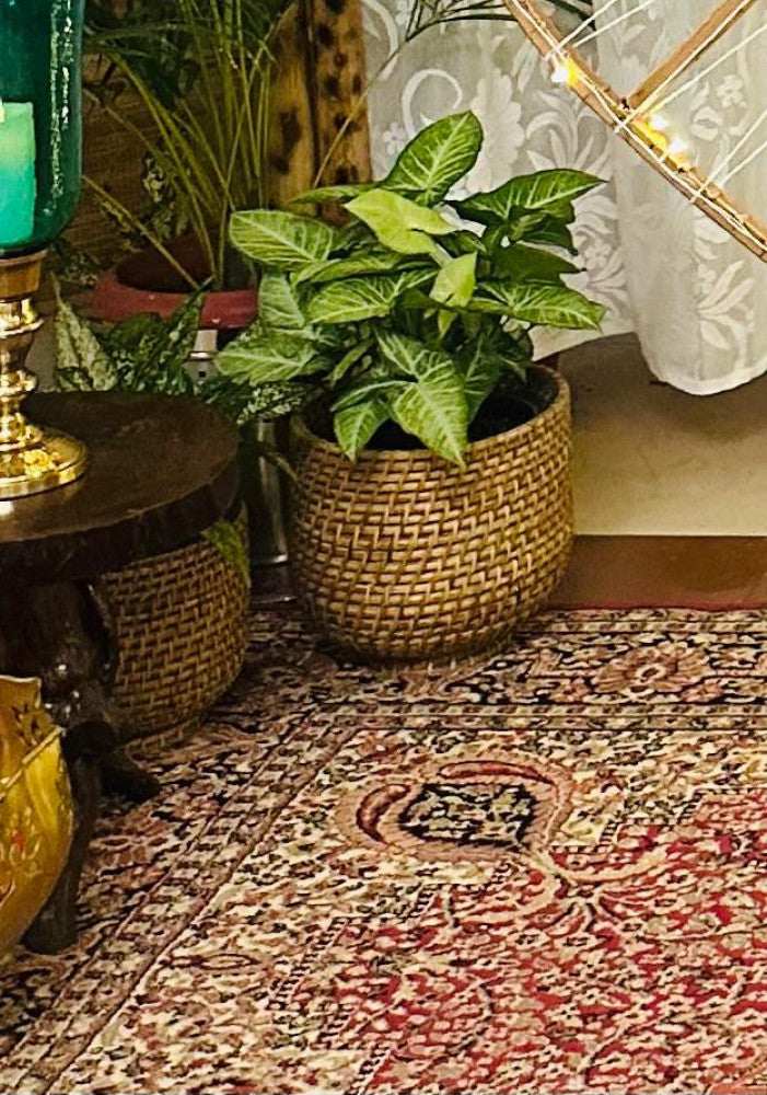 EcoFriendly Cane and Bamboo Beautiful Flower Pot