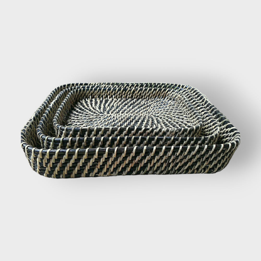 EcoFriendly Tray-Black set of 3