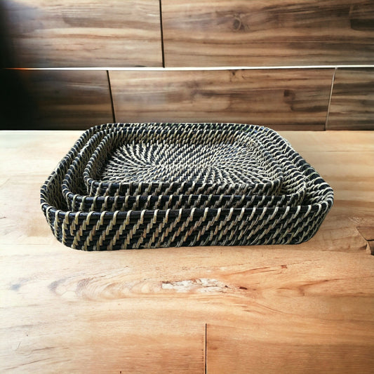 EcoFriendly Tray-Black set of 3