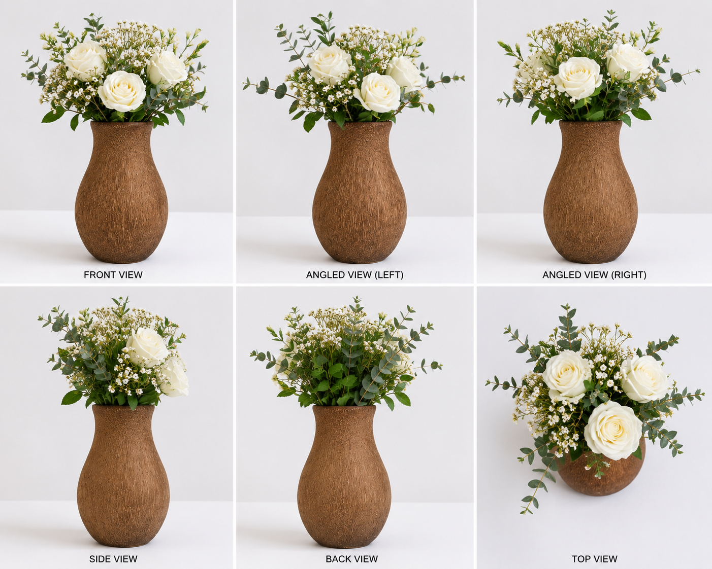 Flower Pot Showpiece Coconut Shell Craft