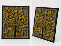 Colourful Yellow tree Madhubani Painting