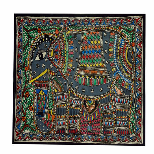 Elegant Elephant Madhubani Painting