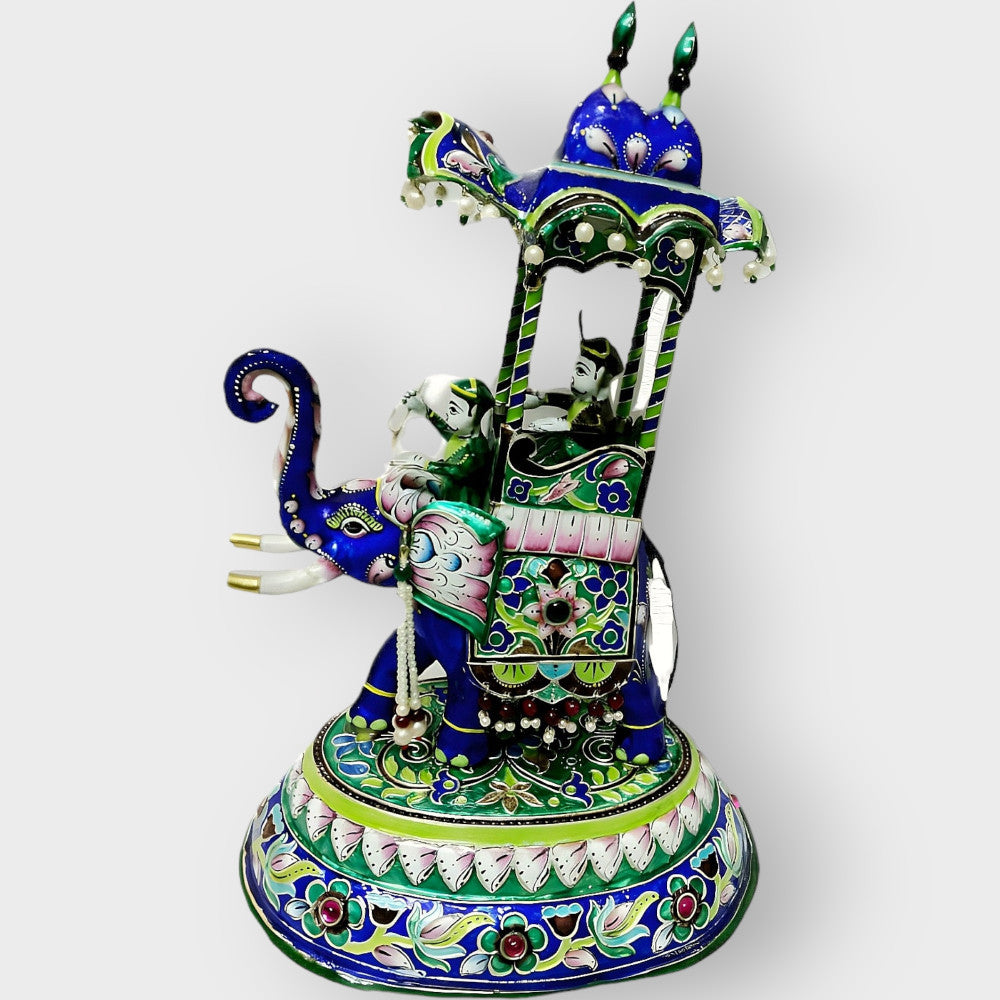 Elephant Ambari Banaras Gulabi Meenakari Art