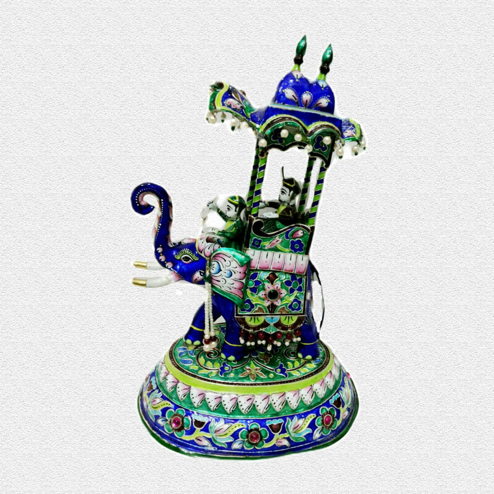Elephant Ambari Banaras Gulabi Meenakari Art