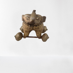 Elephant On Wheels Bell Metal & Brass Art