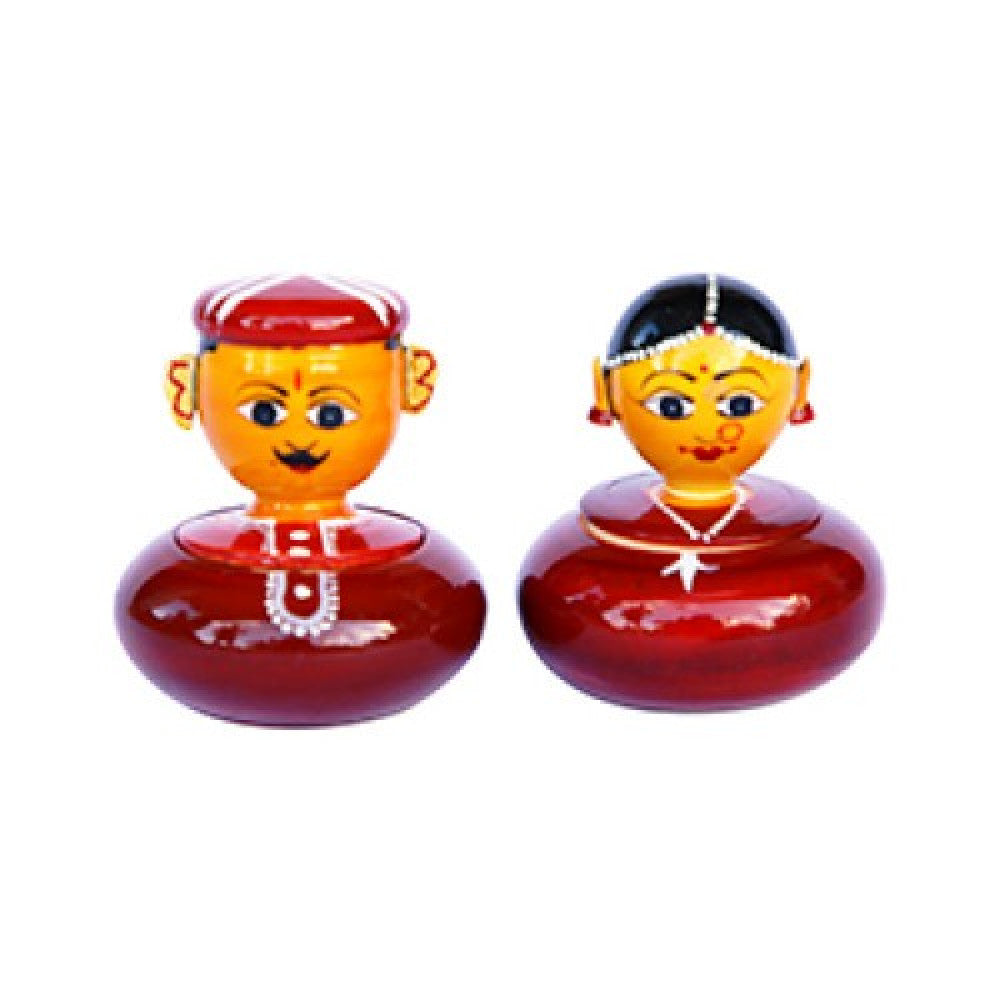 Raja-Rani Wooden Craft KumKum Box