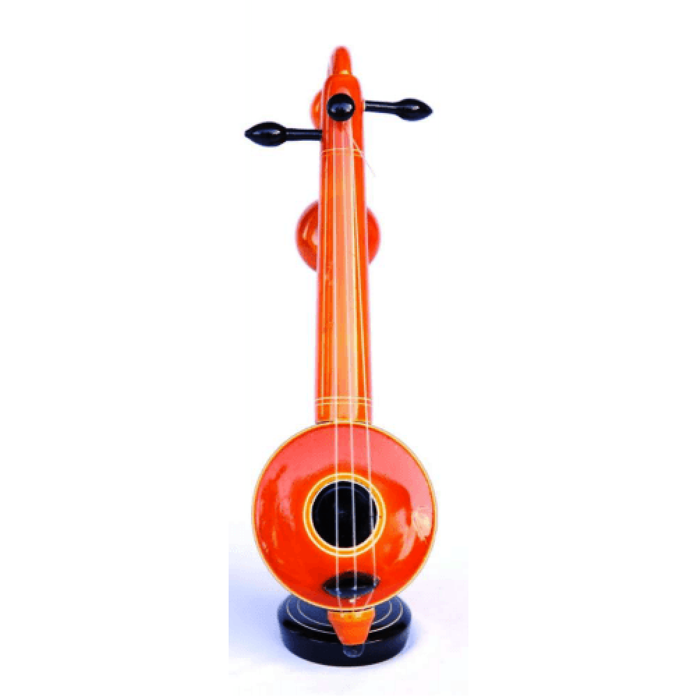 Handmade Etikoppaka Wooden Toy Of Veena In Brown Colour