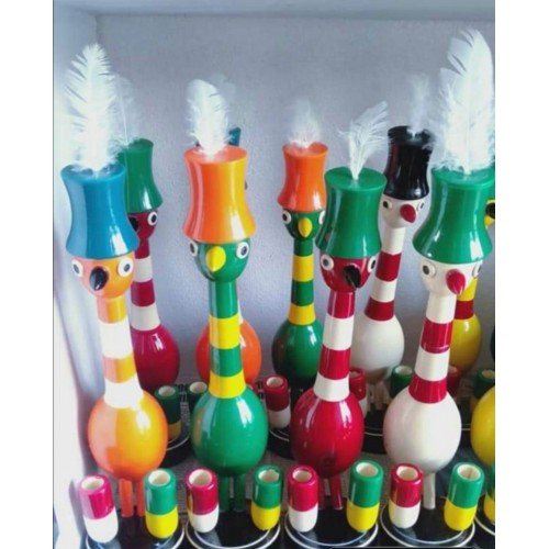 Handmade Lacquer Wooden Etikoppaka Toy Of Multi Colour Ducks(Single Piece)