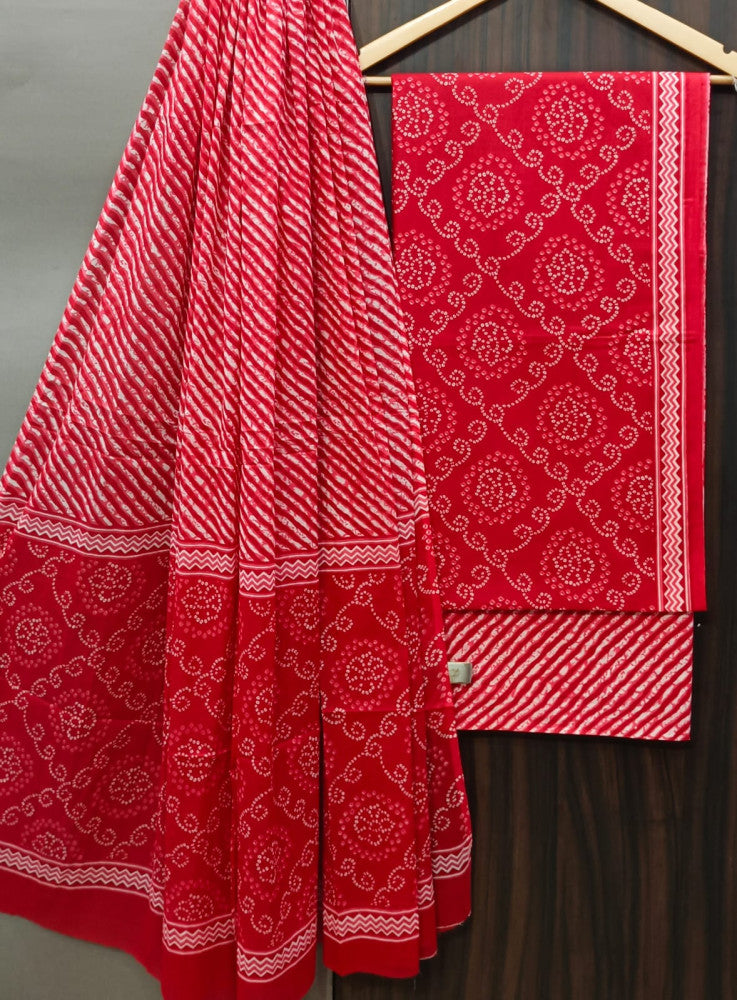 Exclusive Bagru Hand Block Printed Cotton Suit Material With Cotton Dupatta Style 108
