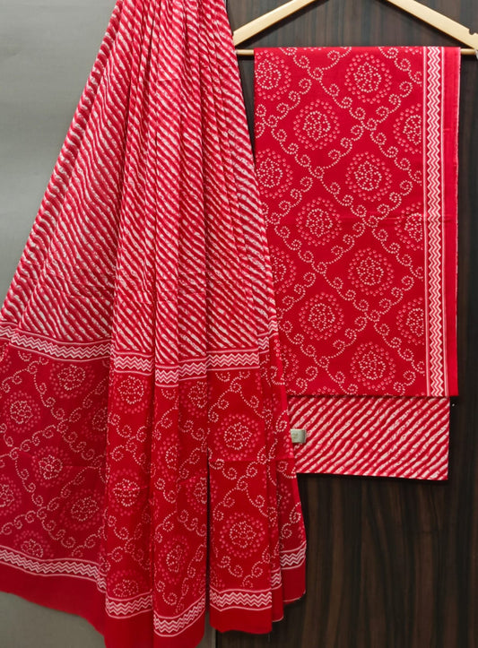 Exclusive Bagru Hand Block Printed Cotton Suit Material With Cotton Dupatta Style 108