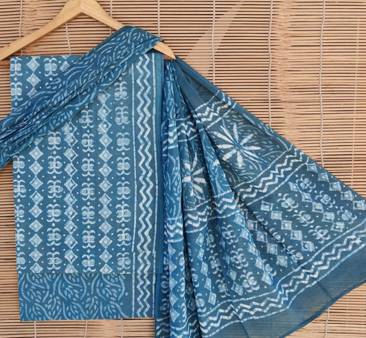 Exclusive Bagru Hand Block Printed Cotton Suit Material With Cotton Dupatta Style 12