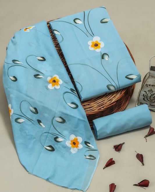 Exclusive Bagru Hand Block Printed Cotton Suit Material With Cotton Dupatta Style 129