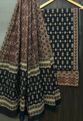 Exclusive Bagru Hand Block Printed Cotton Suit Material With Cotton Dupatta Style 133