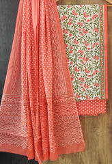 Exclusive Bagru Hand Block Printed Cotton Suit Material With Cotton Dupatta Style 134