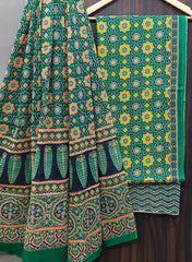 Exclusive Bagru Hand Block Printed Cotton Suit Material With Cotton Dupatta Style 156
